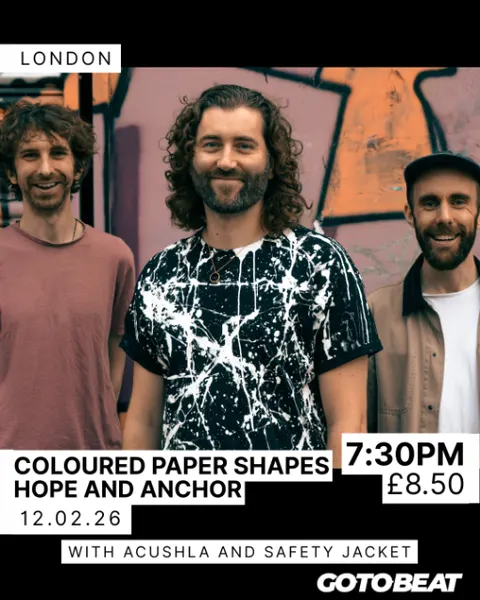 Coloured Paper Shapes with Acushla and Safety Jacket Live at Hope and Anchor in London