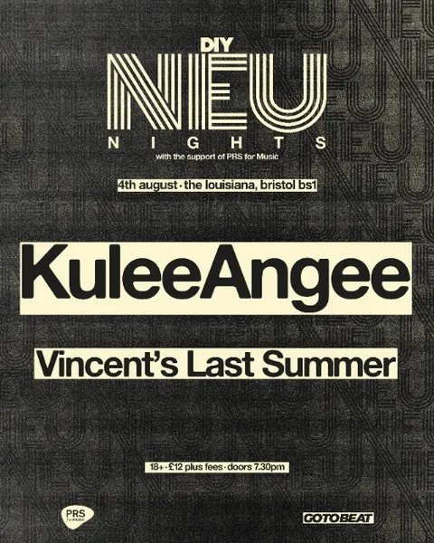 DIY X PRS presents KuleeAngee with Vincent's Last Summer live at The Louisiana